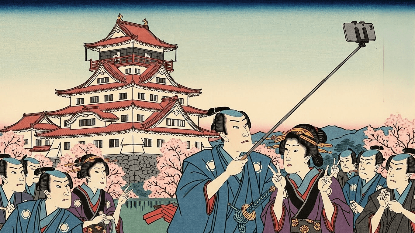 自撮り棒を使用しての撮影は止めましょう